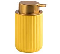 Foam Soap Dispenser, Foaming Soap Dispenser Ceramic Foam 11Oz Refillable Bathroom with Pump Ribbed Design Yellow for Hand Wash