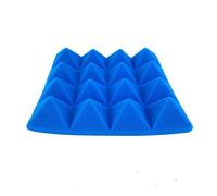 Foam Sound Proofing Panels 24Pcs 25x25x5cm Blue Acoustic Foam Pyramid Soundproof Panels for Studio Home Car