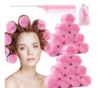 Foam Sponge Hair Roller Soft Sleeping rollers Curvy Wavy Hairstyle Curling Styling Tools 24 Pieces Use For Long Hair Short Ladies And Children 2"X2.75"(Pink)