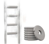 Foam sponge stair step mats with cushioning and anticollision features for protecting feet and furniture edges on bunk bed ladders and around the home (grey)