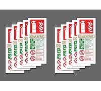 Foam Spray Fire Extinguisher ID Safety sign 200mm x 80mm (Pack of 10 signs) - 1mm flexible Plastic sign
