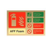 Foam Spray Fire Extinguisher Sign (Landscape) - 100mm x 150mm - FireShield (Prestige Gold)