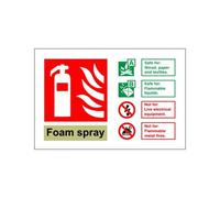 Foam Spray Fire ID Sign 150mm x 100mm - Rigid Plastic