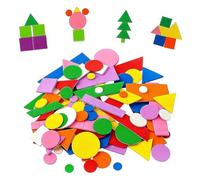 Foam Stickers, 1000 Pcs Foam Stickers for Children Crafts, 10 Colors Self Adhesive Circle Square Triangle 2D Shapes, Eva Foam Shapes for Kids Crafts School Project Party Decor