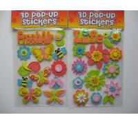 FOAM STICKERS BUTTERFLIES AND FLOWERS 2 PACKS SUPPLIED