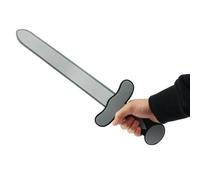 Foam Sword Prop - Pack of 1 - 18 inch/45cm Long Grey Foam Sword with Crossguard - Adults Mens Ladies Kids Boys Girls Crusader Medieval Knight Fancy Dress Costume Accessory