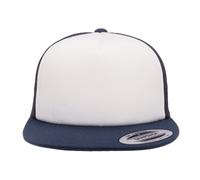 Foam Trucker Cap With White Front Flexfit by Yupoong Navy One Size