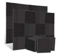 Foam Wall Panels 12Pack 30x30cm Acoustic Foam Soundproofing Studio KTV Sound Absorbing Panels Sponge Pad Isolation Wall 2.5/5cm Thick(Black,5cm)