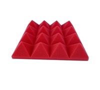Foam Wall Panels 48Pcs 25X25x5cm Studio Acoustic Soundproof Foam Pyramid Noise Insulation Sound Absorption Treatment Panels Black+Red