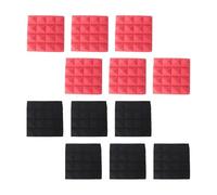 Foam Wall Panels Charcoal Acoustic Foam Tiles Soundproofing Panels Studio Sound Padding 2 X 10 Inch(Black+Red)