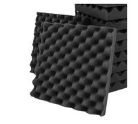 Foam Wall Panels Trough Wall Soundproof Foam 6 12 24 48 Pcs Density Sound Absorbing Material Acoustic Ceiling Noise Insulation(Black,6 Pcs With Tapes)