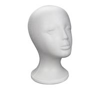 Foam Wig Head,27cm Female Styrofoam Foam Mannequin Head Stand Model Display Wig Polystyrene Mannequin Manikin Head Polystyrene Head Female Dumm-y Mannequin Head For Hats Wigs Sunglasses Displays White