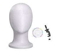 Foam Wig Head | False Wig Fitting Head | Beauty Practice Setup Tool for Home Stylists Makeup Artists Cosmetology Instructors Professional Hairstylists