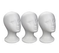 Foam Wig Head, Female Mannequin Wig Holder Stand, 3 Pieces, Head Circumference: 51cm, Height: 27cm(pack Of 3)