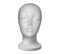 Foam Wig Head,Polystyrene Heads, Mannequin Head PE Foam Female White 10.83inch Hat Glasses Wig Display Head Training Heads for Makeup Tattoo Hairstyling