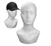 Foam Wig Head - White Foam Manikin Head | Wig Stand, Mannequin He-ad Stand ,Male Fo-am Mannequin He-ad | Display Ĥ for Beauty Salon Styling Headphones Hats Glasses Hairpieces Accessories