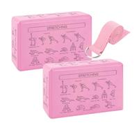 Foam Yoga Blocks - 2 Piece Non-Slip Soft EVA Multipurpose Exercise and Pilates Stone | Lightweight Stability for Adults, Beginners, Home Studio, Meditation, Stretching, Balance, Flex