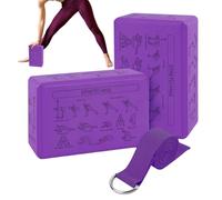 Foam Yoga Blocks | 2-Piece Non-slip Soft Lightweight | Yoga Wedge Exercise Equipment - for Home Studio Gym Travel Training Stretching Meditation Women Adults