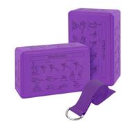 Foam Yoga Blocks - High Density Set, Lightweight, Soft and Non-Slip Support Blocks, Improve Balance and Flexibility, Yoga and Fitness Accessory for Home, Studio, Home