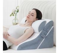 Foamalusion 3PCS Bed Wedge Pillow for Sleeping, 20-in-1 Adjustable Memory Foam Wedge Pillow for Back Leg Pain Relief, 23" Wide Wedge Pillow for After Surgery, Acid Reflux, Snoring, Back Pain
