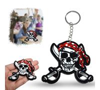 Foamex Pirate Skull Crossed Swords, Lightweight Pendant for Keys, Purse or Bag, Best Gift for Kids, Perfect for Birthday Parties and Themed Events Horror Pirate Keyring for Men and Women