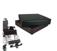 FOAMHAVEN Wheelchair Cushion Memory Foam Seat Pad Faux Leather Extra Tailbone Support Pressure Sore Relief for Office Chairs, Car Seat, Mobility Scooters Zipped Cover (Brown, 20" x 20" x 4")