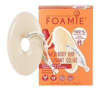 FOAMIE Shower Body Wash Bar, Papaya & Oat Milk. Plastic-Free, Soap-Free, No Sulphates or Parabens. Made Sustainably in the UK. 100% Vegan and Cruelty free. Environmentally friendly solution.