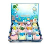 Foaming Bath Bomb Set - Toy Salt Sphere, Rainbow Bubble Wash Globe | Gentle Colorful Spa Soak Tub Item, Twelve Piece Family Teen Child Shower Present for Boy Girl Daughter Son Daily Skin Care