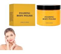 Foaming Body Polish, Two Tone Optional Scent Body Scrub, Gentle Exfoliating Scrub for Deep Cleaning Dead Skin, Restores Skin Barrier, Leaves Skin Smooth & Glowing, for All Skin Types (Yellow)