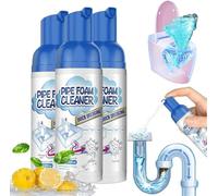 Foaming Drain Cleaner, Sink Cleaner and Deodorizer, DrainFoamCleaner, Foam DrainCleaner,Bathroom Drains Unblocker,Bathroom Sink Unblocker,Drain Clog Remover for Kitchen Sinks, Shower Drains (3Pcs)