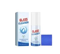 Foaming Glass Cleaner for Streak-Free Shine, Ammonia-Free Window Cleaner with Microfiber Cloth, Fast-Acting Foam Spray for Mirrors, Windows, Auto Glass & Tinted Glass, 100ml (1Pcs)