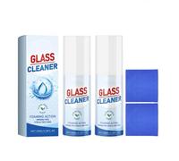 Foaming Glass Cleaner for Streak-Free Shine, Ammonia-Free Window Cleaner with Microfiber Cloth, Fast-Acting Foam Spray for Mirrors, Windows, Auto Glass & Tinted Glass, 100ml (2Pcs)