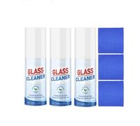 Foaming Glass Cleaner for Streak-Free Shine, Ammonia-Free Window Cleaner with Microfiber Cloth, Fast-Acting Foam Spray for Mirrors, Windows, Auto Glass & Tinted Glass, 100ml (3Pcs)