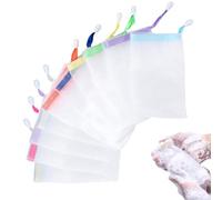 Foaming Mesh Soap Bag, 10Pcs Soft Drawstring Pouch for Exfoliating & Drying, Hangable Shower Soap Saver (Multicolor)
