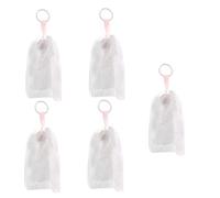 Foaming Net for Face Washing 5Pcs Soft Skin-friendly Soap Net with Hanging Rope PE Cleanser Foamer Bubble for Bathroom