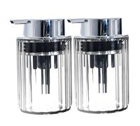 Foaming Soap Dispenser, 2Pcs 200ml/7oz Clear Plastic Soap Dispenser with Pump Wide-Mouth Refillable Foam Bottle Portable Bathroom Accessories for Home, Travel, Grey Foam Pump Bottle