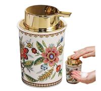 Foaming Soap Dispenser, 8.8oz Vintage Floral Ceramic Foam Hand Soap Dispenser, Refillable Foam Dispensers Bottle for Bathroom Kitchen (Style 1)