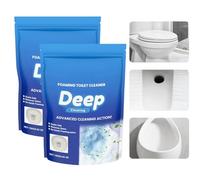 Foaming Toilet Cleaner Self Activating Miracle Powder - Deep Cleans Stains Limescale & Odors in 5 Mins Fast Foaming Action for Toilet Bowl & Urinals (2pcs)