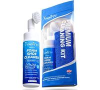 Foamitto® Shoe Cleaner Kit - 200ml Waterless Foam Trainer & Sneaker Cleaner with Built-In Brush & Microfiber Cloth | For Mesh, Leather, Canvas, Knit, Rubber, PU & EVA
