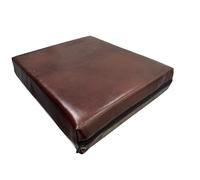 Foamtouch Dark Brown Faux Leather Fabric Seat Cushions for Sofa Dining Games Office Chair Seat Pads Replacement Luxury Feel Like Leather Premium Memory Foam Insert (18” x 18” x 3”)