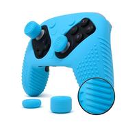 Foamy Lizard AlphaPro Silicone Grip Set for Nintendo Switch 2 Pro Controller | Anti-Slip Soft Gel Protective Cover, Flat Studded Comfort, Side Rails, Full Rear Paddle Access, Raised Thumb Grips (Blue)