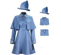 Foanja Fleur Costume Women's Cosplay Magic Academy Wizard Fleur Isabelle Delacour Dress and Cape with Hat Wand for Dress up Halloween Carnival Birthday Party Masquerade Fancy Costume