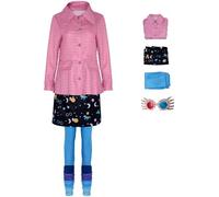 Foanja Luna Costume Women's Cosplay Magic Academy Wizard Luna Lovegood Outfit with Glasses and Wand for Dress up Halloween Carnival Birthday Party Masquerade Fancy Costume