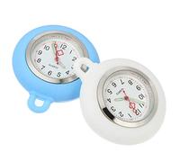 Fob Watch Digital Nurses Watch Clip- on Hanging Lapel Watch with Cover Brooch Badge Reel Paramedic Brooch Fob Watch for Nurses Doctors (2PCS)