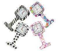 Fob Watch Square Doctor Pocket Watch Clip on Quartz Watch Portable Silicone Telescopic Digital Medical Watch 4pcs