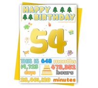 FOBELEC 54th Birthday Card, Happy Birthday Decorations for Mother Dad, 54 Year Old Ideal Bday Gift for Wife Husband, Amazing Gift for Women Men