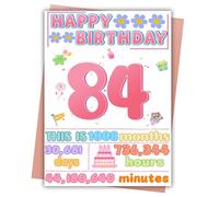 FOBELEC 84th Birthday Card, Happy Birthday Decorations for Grandma, 84 Year Old Ideal Bday Gift for Mother, Amazing Gift for Women