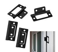 FOBESTAR 4pcs Flush Hinges, 2 Inch Small Hinge 25*51mm for 18mm MDF / Pine board, Black Flush Door Hinges for Wooden Decorative Box, Cabinets Cupboards, Gate Window, Shed Doors, DIY Craft Wood Project