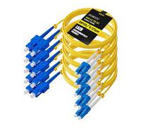 Foboiu 5 Pack OS2 SC to LC Fiber Patch Cable 2m Single Mode Duplex LC to SC Fiber Optical Patch Cables Singlemode SMF LC UPC/UPC, 9/125um, LZSH, 1G/10GB Yellow Jumper Cord 2 Meter（6.6ft）