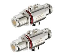 Foboiu Coaxial Lightning Arrestor 2 Pack, 50Ω N-Female to N-Female Coax Surge Protector DC-6 GHz, Coaxial Surge Protector for RF Systems (Cellular, Wi-Fi, VHF/UHF, GPS), Low VSWR, DC Pass